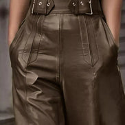 Pantalones de cintura alta y pierna ancha