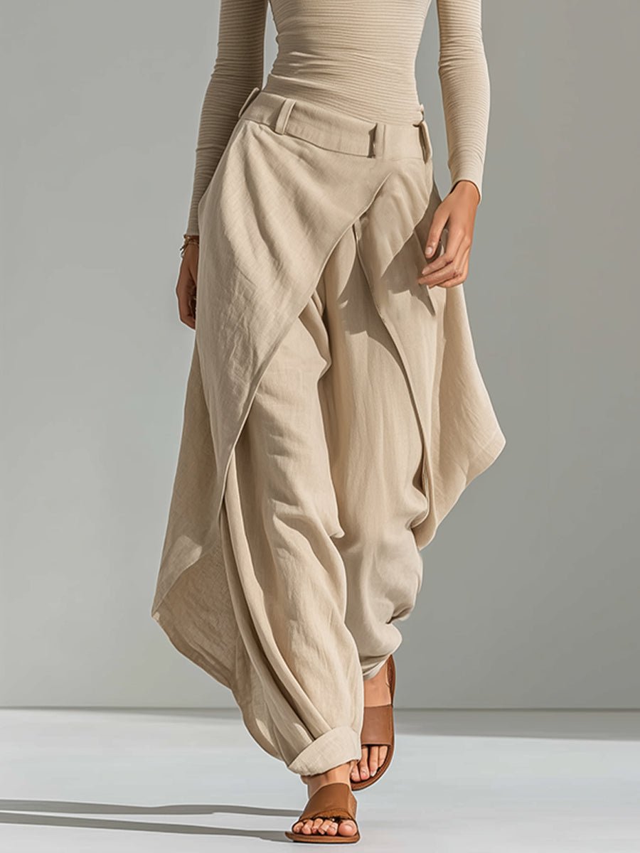 Conjunto Pantalón con Capas y Cuello Barca