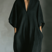 Vestido Maxi Kimono de Mezcla de Algodón