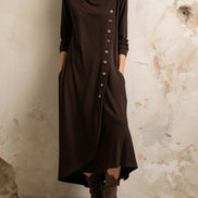 Vestido Midi Boho con Abertura Lateral y Botones