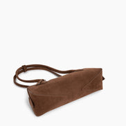 Bolso tote de piel de becerro de ante con doble cremallera y bandolera