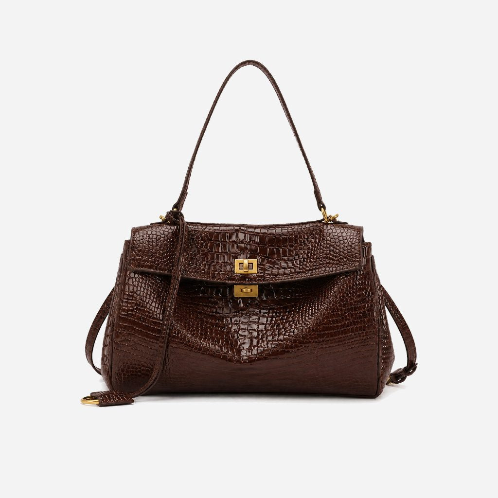 Bolso de mano elegante Pénélope — Chocolate