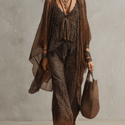 Conjunto Tres Piezas Bohemio Leopardo Degradado
