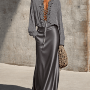 Conjunto Falda Maxi con Volantes a Rayas