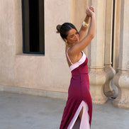 Vestido Oasis en burdeos