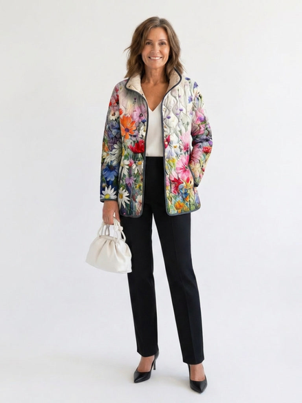 Chaqueta Acolchada Flores Silvestres