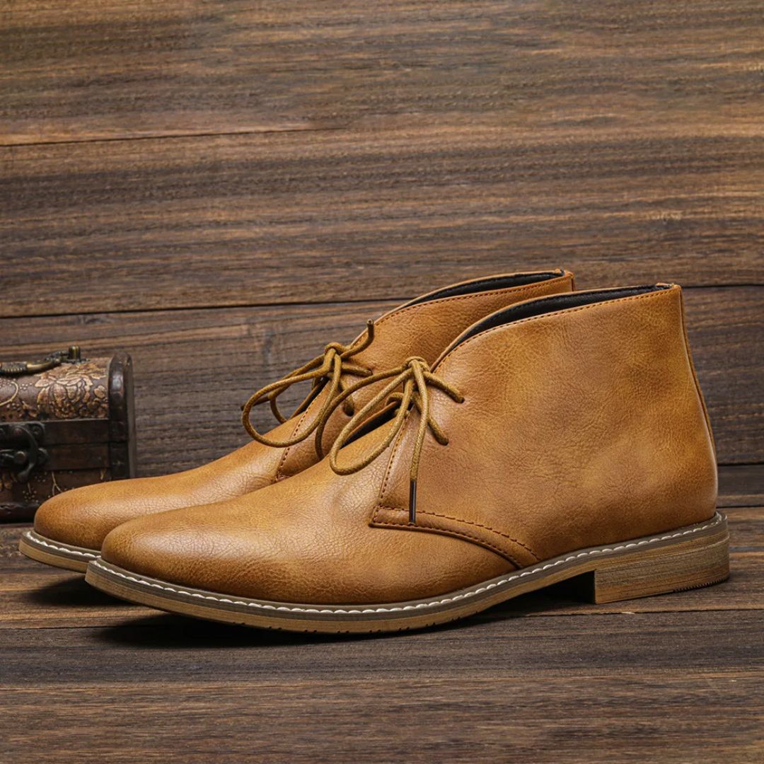 Botas Chukka hombre cuero elegante con cordones – botines casual formales cómodos