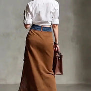 Falda Maxi de Ante con Flecos