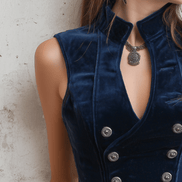 Chaleco de Terciopelo Vintage con Cuello Mao y Botones