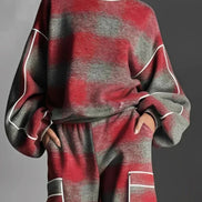 Conjunto Chándal a Cuadros Rojo y Gris