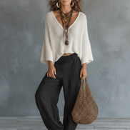 Conjunto Pantalón Harem con Manga Capa