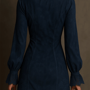 Vestido Mini Vintage con Ribete de Encaje