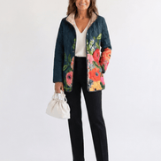 Chaqueta Acolchada Flores Pintadas