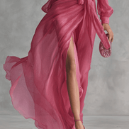 Vestido Maxi de Chifón Perla con Escote en V Elegante