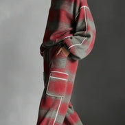 Conjunto Chándal a Cuadros Rojo y Gris