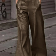 Pantalones de cintura alta y pierna ancha