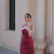 Vestido Oasis en burdeos