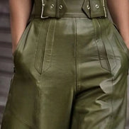 Pantalones de cintura alta y pierna ancha