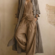 Letizia | Conjunto de tres piezas con cárdigan largo boho