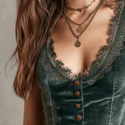Chaleco de Terciopelo Vintage sin Mangas con Cuello de Encaje