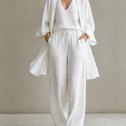 Tanisha | Conjunto de Tres Piezas Efecto Lino