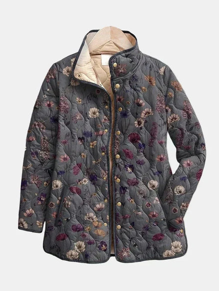 Chaqueta Acolchada Flores Secas