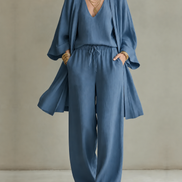 Tanisha | Conjunto de Tres Piezas Efecto Lino