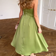 Liora | Vestido Midi Elegante Sin Tirantes