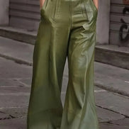 Pantalones de cintura alta y pierna ancha