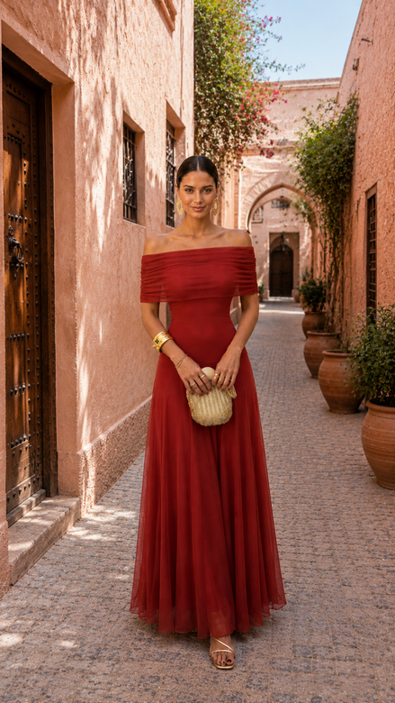 Vestido de Toledo en terracota