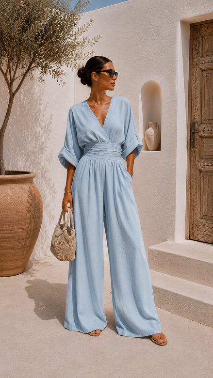 Valeria | Mono chiffon escote en V