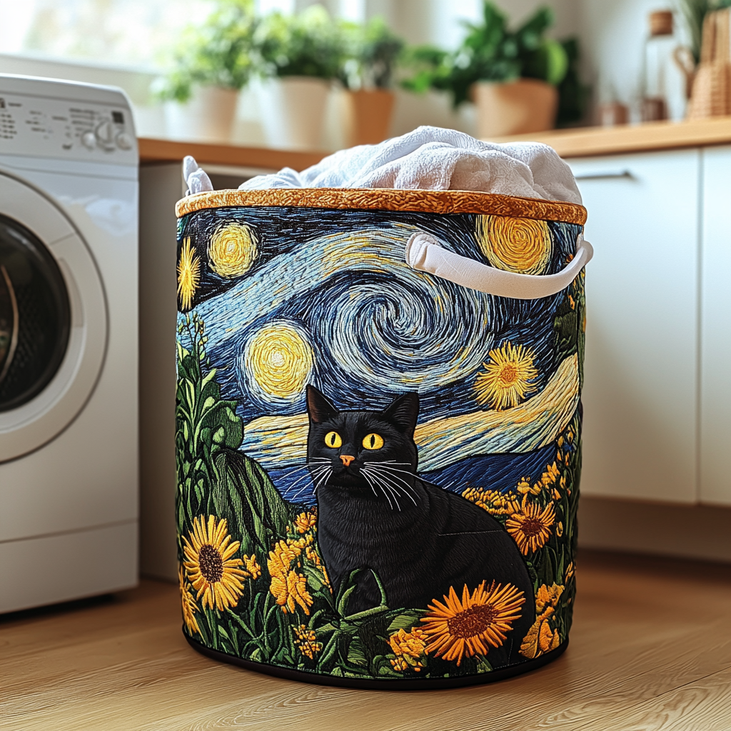 Gato Travieso | Cesta de Almacenamiento Acolchada