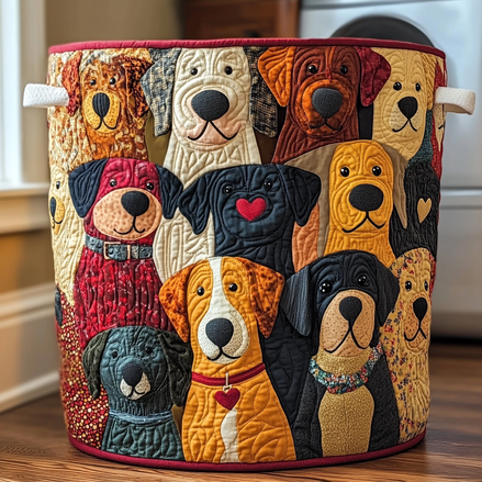 Perros Coloridos | Cesta de Almacenamiento Acolchada