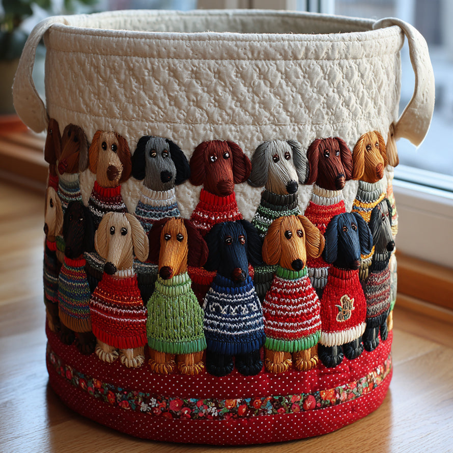 Basset Hound | Cesta de almacenamiento acolchada