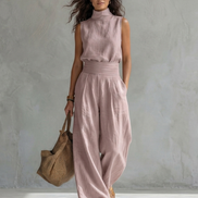 María | Elegante conjunto de pantalón palazzo y top