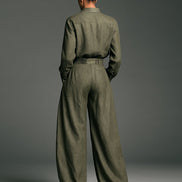 Conjunto Dos Piezas Camisa de Lino y Pantalón Ancho