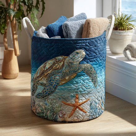 Tortuga acolchada | Cesta de almacenamiento acolchada