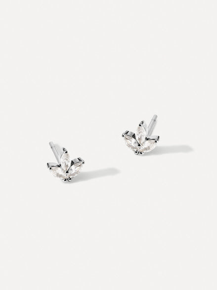 Pendientes Brillantes en Forma de Hoja