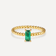 Anillo Espiral Verde Elegante