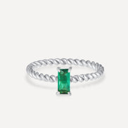 Anillo Espiral Verde Elegante