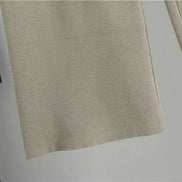 Conjunto 3 piezas de viscosa con top canalé y cárdigan