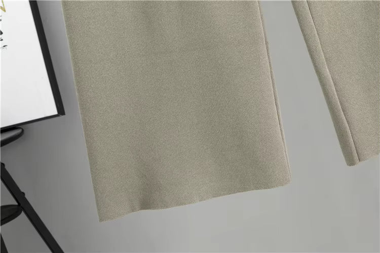 Conjunto 3 piezas de viscosa con top canalé y cárdigan
