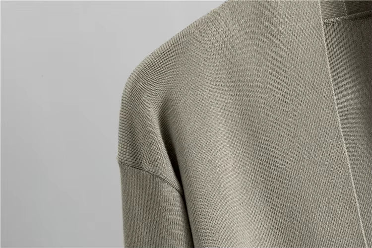 Conjunto 3 piezas de viscosa con top canalé y cárdigan
