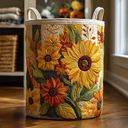 Sueño de Girasoles | Cesta de Almacenamiento Acolchada