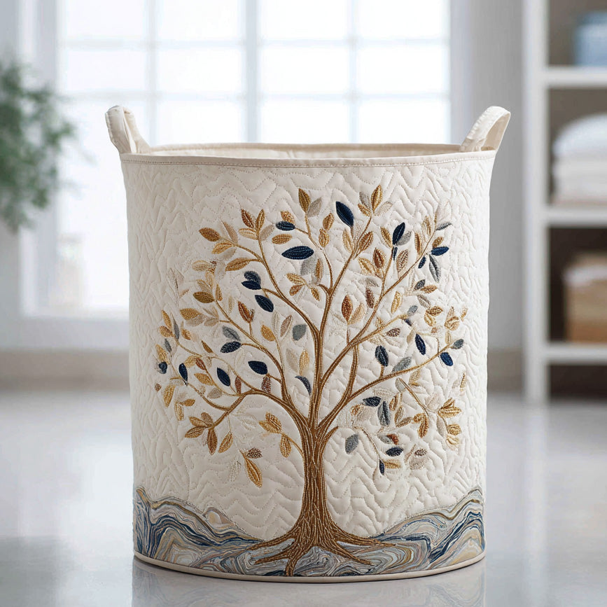 Árbol en flor | Cesta de almacenamiento acolchada