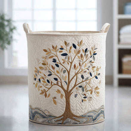 Árbol en flor | Cesta de almacenamiento acolchada