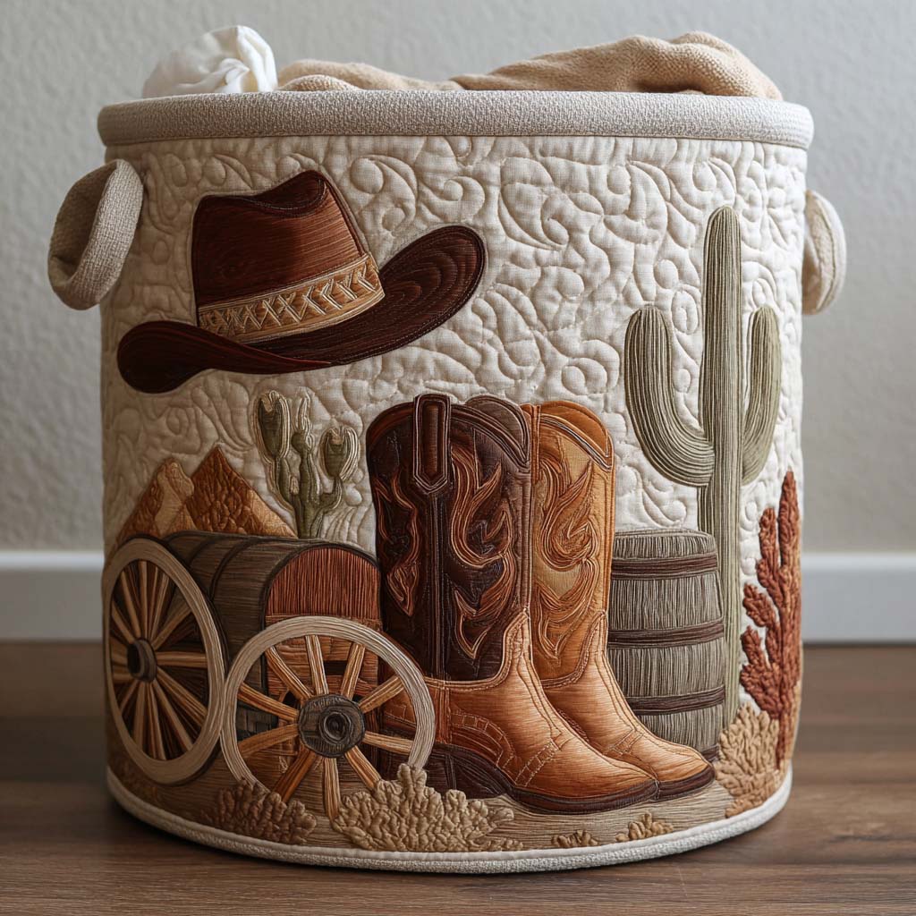 Estilo Western | Cesta de Almacenamiento Acolchada