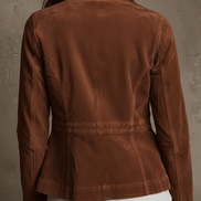 Chaqueta Vintage Marrón de Ante con Múltiples Bolsillos