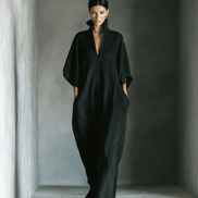 Vestido Maxi Kimono de Mezcla de Algodón