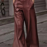 Pantalones de cintura alta y pierna ancha